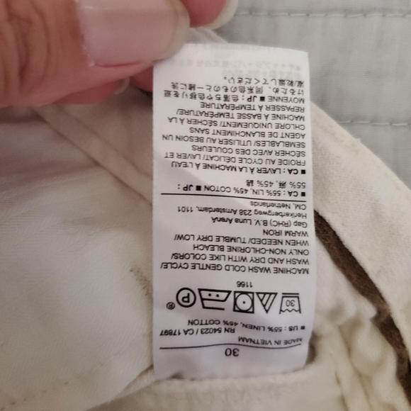 Banana Republic Linen Cotton Bermuda Shorts Pockets Cream Ivory Off White - Picture 10 of 12